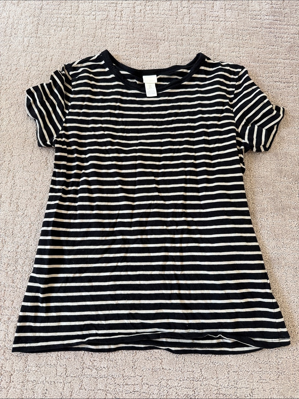 H&M Black and White Striped Short Sleeve Tee